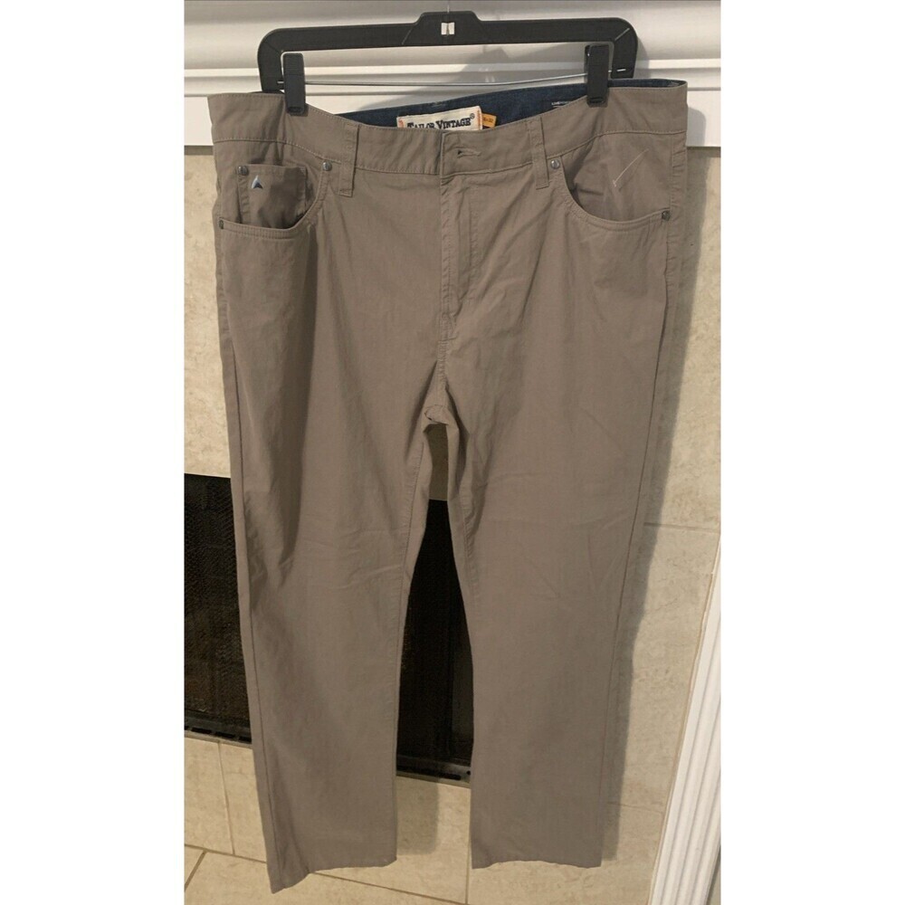 Taylor Vintage Khaki Pants Men's 36x32 Canaan Slim Fit Soft Stretch 5 Pocket